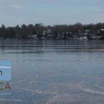 Skating on Muskoka cottage lake