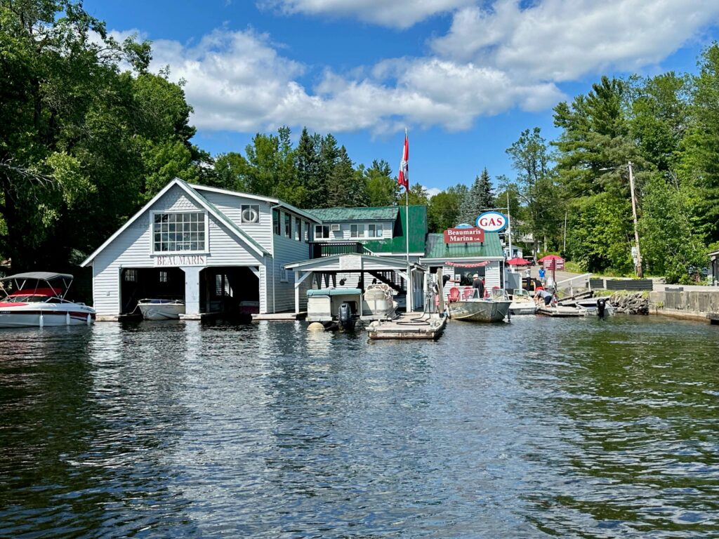 Beaumaris Marina and historic boathouse on Lake Muskoka